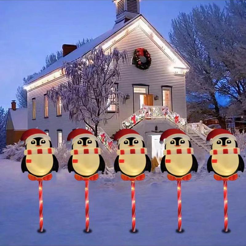 2025 Солнечные Рождественские Санта и Снеговик Светящиеся Гирлянды для Наружного Декора