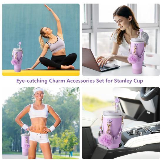 Набор из 7 принадлежностей для стаканов объемом 30/40 унций, силиконовая ручка, ремешок, соломинка для обуви