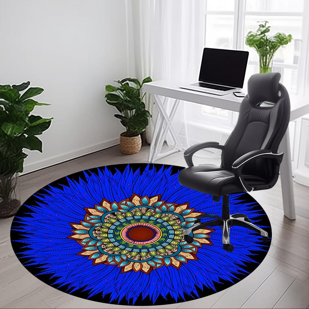 1pc Mandala Artwork Chair Carpet for Office, Soft Flannel Throw Mat, Perfect for Office,Holiday Party Decoration Choice yy251113180