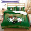 3pcs Boston Celtics Design Cover Set - HD Printed Bedding with 1 Cover and 2 Pillowcases - Perfect for Home and Dorm Decor