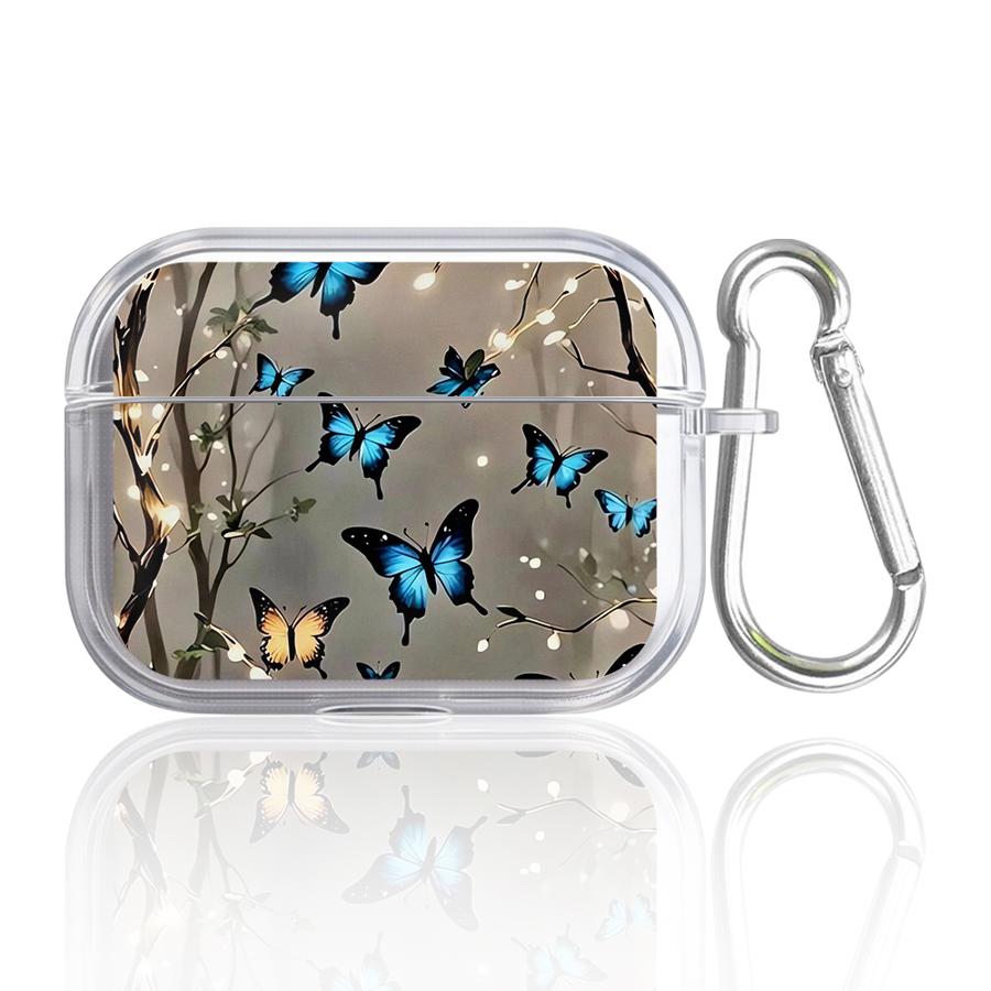 Clear Earphone Cases Cover Case For Airpods Pro 4 Pro3 3 2 1 Pro2 Cartoon Butterfly Pattern