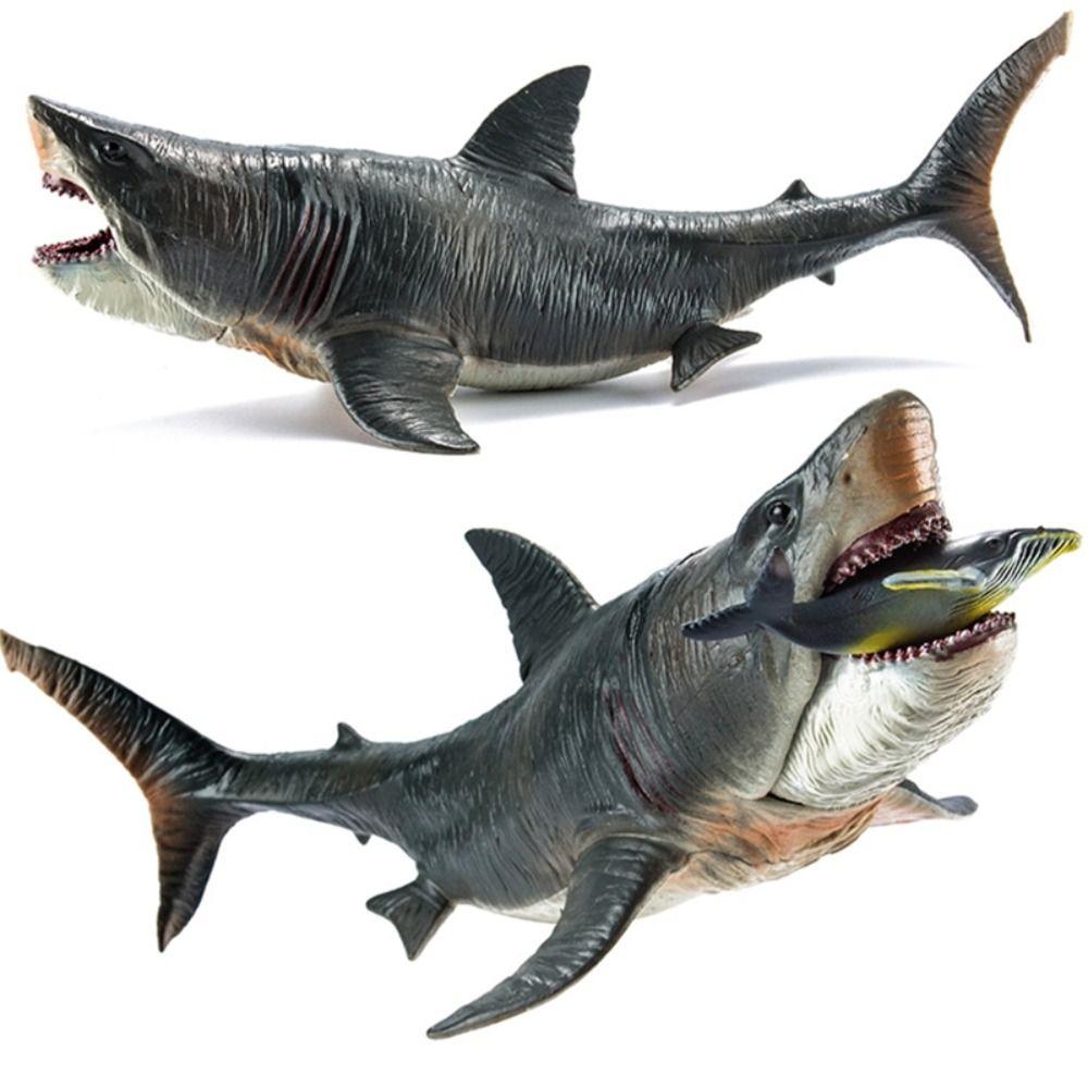 Морская жизнь Мегалодон Фигурка Подвижная челюсть Большая фигурка акулы Модель океанских животных Коллекция