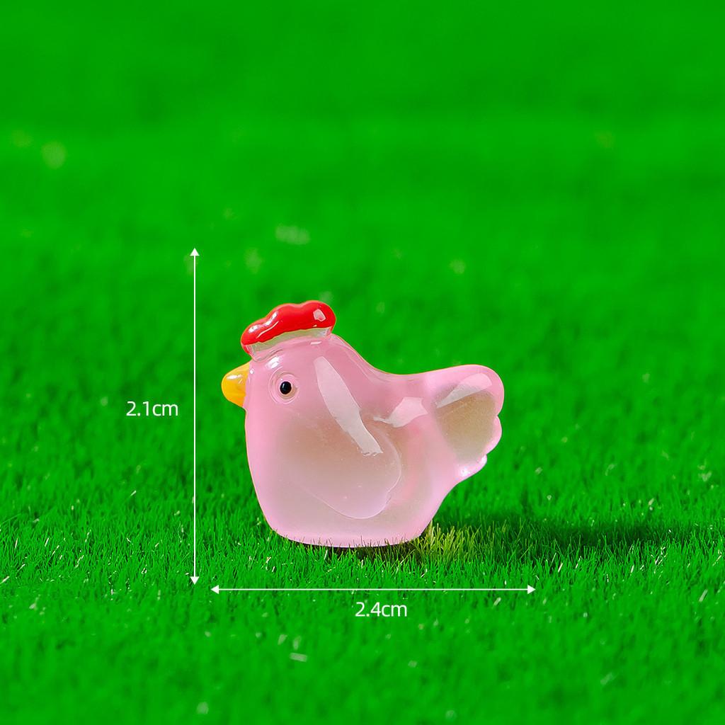 Милая люминесцентная полимерная фигурка курицы, садовое украшение, в восьми цветах