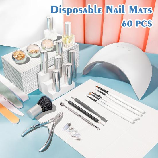 50 шт. одноразовых ковриков для ногтей, бумажные полотенца для ногтей Fordable, водонепроницаемые 3-слойные бумажные подушечки для дизайна ногтей, аксессуары для дизайна ногтей