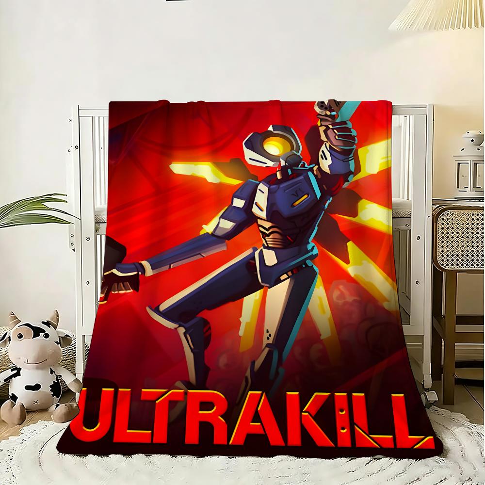 STEAM GAME ULTRAKILL Throw 240g Flannel Blanket Lightweight Soft Skin-friendly Summer Thin Throw Blanket
