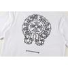 W344 CHROME HEARTS 2025 Летняя новая высококачественная хлопковая свободная футболка с круглым вырезом большого размера для мужчин и женщин, парная футболка