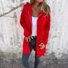 YYFS Women's Fashion Casual Solid Color Print Autumn Winter Long Sleeve Hooded Jackets & Coats