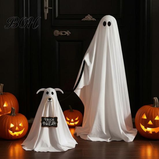 Mysterious Lawn Decorations for Party Halloween Ghost Dog Decoration, Spooky Ornament with LED Lights And Floating Decor Entryway Remote Control,