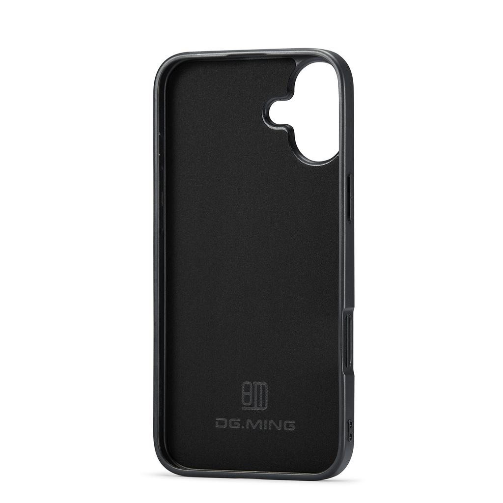 DG.MING For iPhone 17 Case PU Leather Covered PC + TPU Hybrid Phone Shell