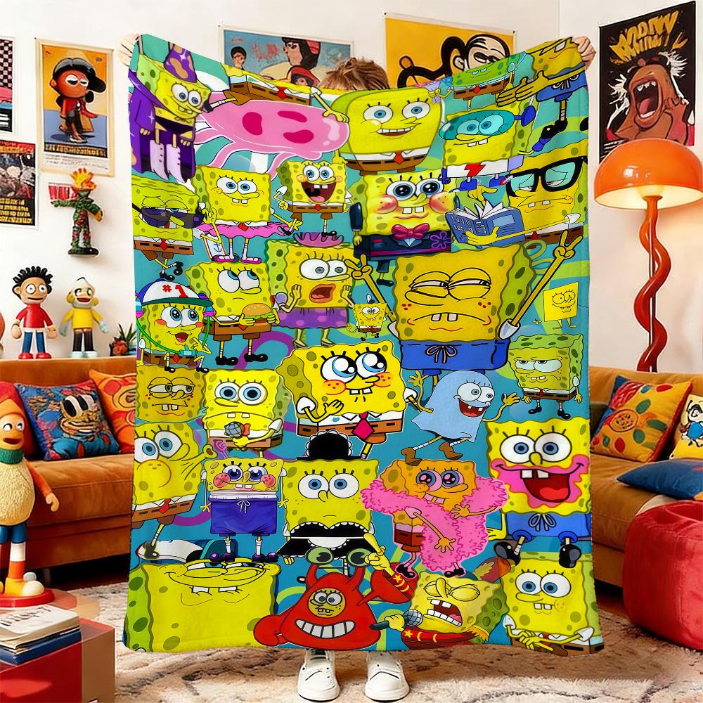 Throws Nap S-Sponge-Bobs Blanket and Blankets for Baby Bedspread on the Bed Anime Home Decoration Sofa Bedspreads Picnic Throw