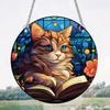 Панель для украшения дома «Ловец солнца» Водонепроницаемая акриловая оконная панель Подвесная книга-ловец солнца и кошка Витражное стекло «Древо жизни»
