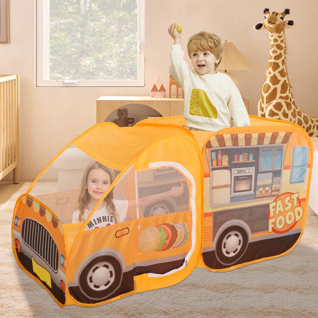 Детская палатка-фургончик с сумкой для хранения, складная игровая палатка, переносная детская игровая палатка, складная ролевая игрушка, многофункциональная еда