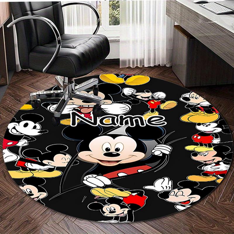 Personalized M-Mickey Round Chair Office Rug - Perfect for Mat, Office Chair & More - Ideal Gift for Birthdays and Holidays