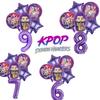 Hot Anime K-pop 1-9 Number Foil Balloon Set, Full Character Themed Balloons with Cake Topper, Birthday Party Decor & Photo Props