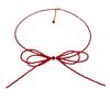 Female Red Beads Ins Style Necklace Accessories High Class Red Bow White Necklace Choker Clavicle Chain