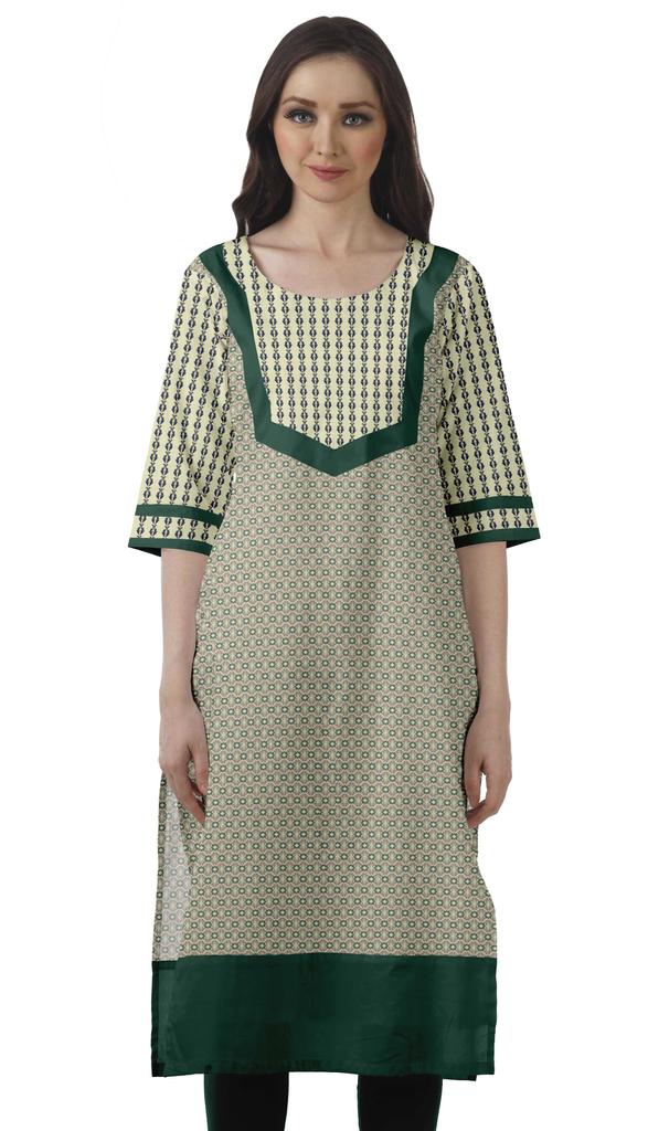 Moomaya Дизайнерская прямая женская туника Kurti с принтом, длинная индийская туника