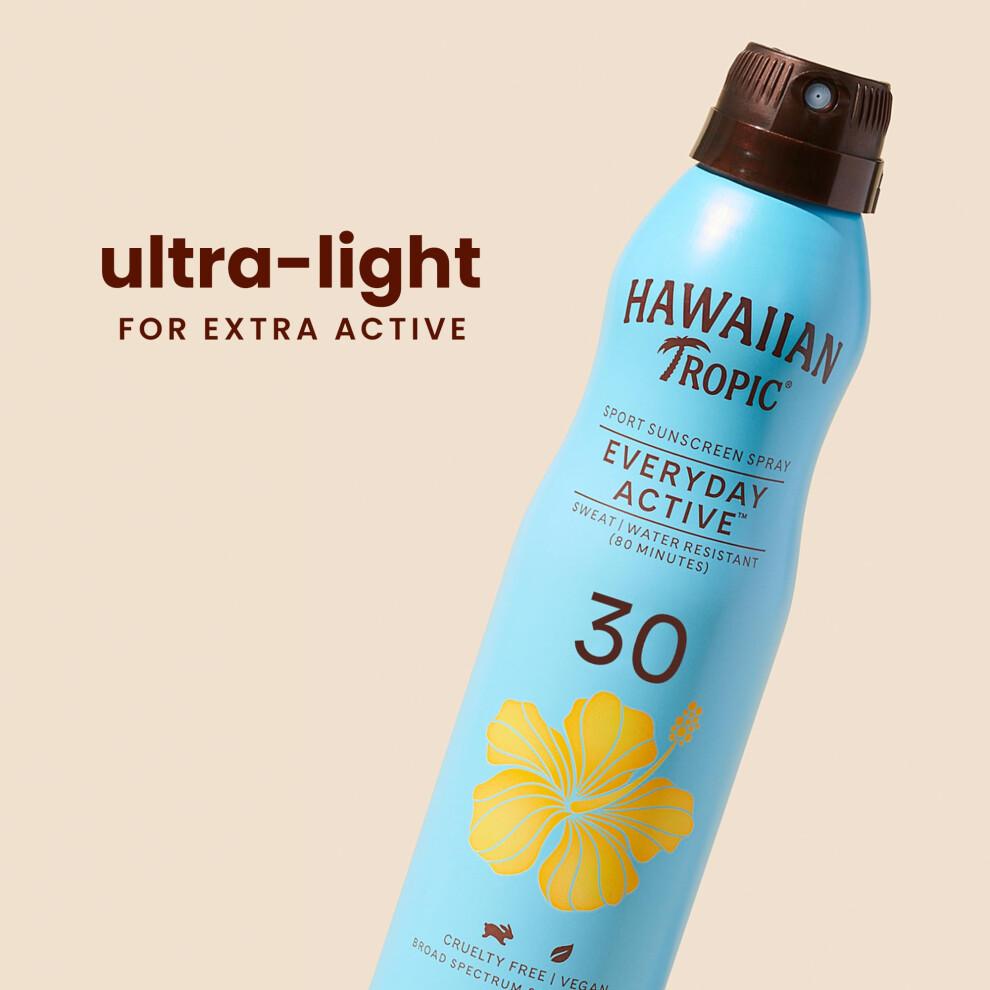 Hawaiian Tropic Everyday Active Clear Spray Sunscreen SPF 30 6oz Twin Pack | Hawaiian Tropic Sunscreen SPF 30 Sunblock Oxybenzone Free Su