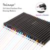 0.38MM 24 Vibrant Colors Set Fineliner Pen Fine Line Point Colored Writing Drawing Markers Pens