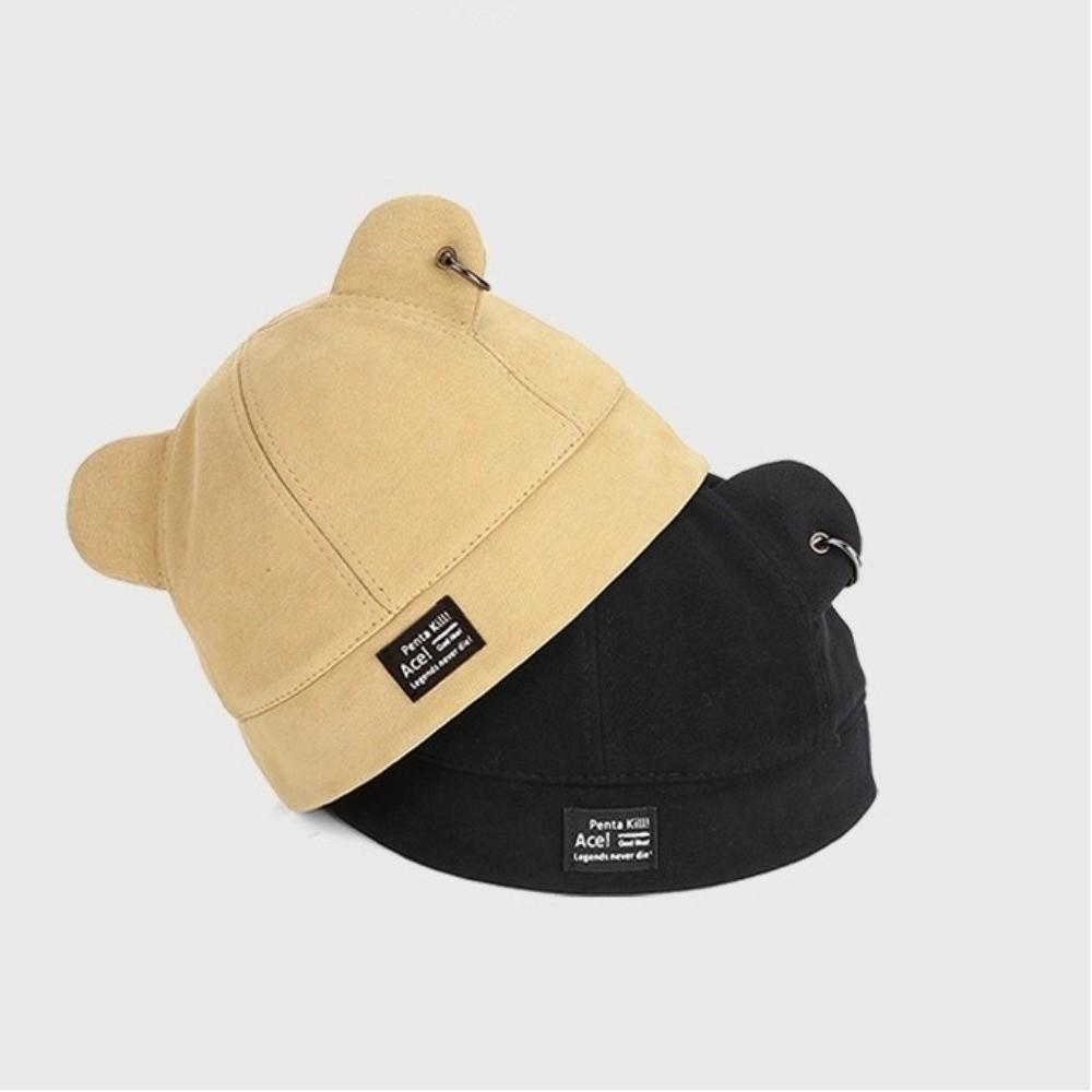 Solid Color Ear Landlord Hat No Brim Beanie Hat Fashion Watermelon Skin Cap