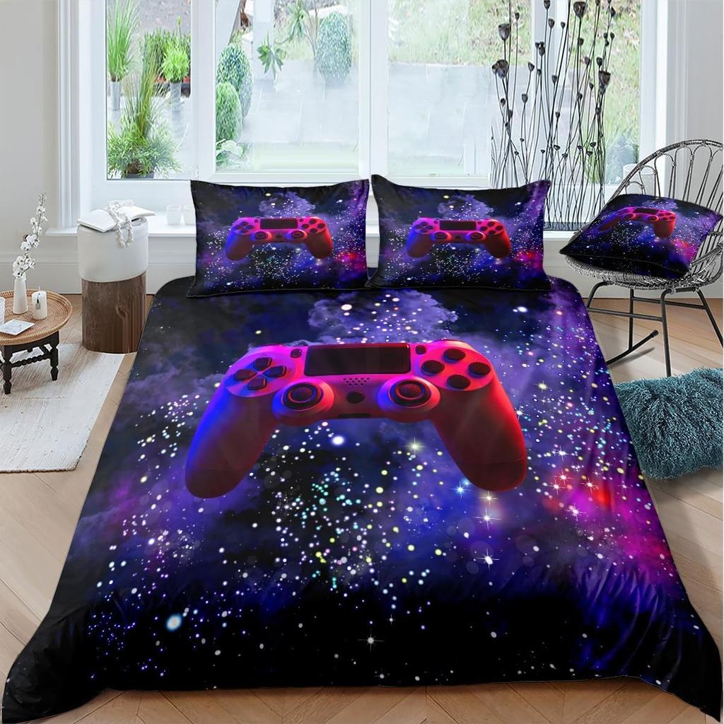 Игровые комплекты постельного белья для мальчиков, игровой комплект пододеяльника, покрывало для видеоигр, игровой дизайн, комплект постельного белья с наволочкой