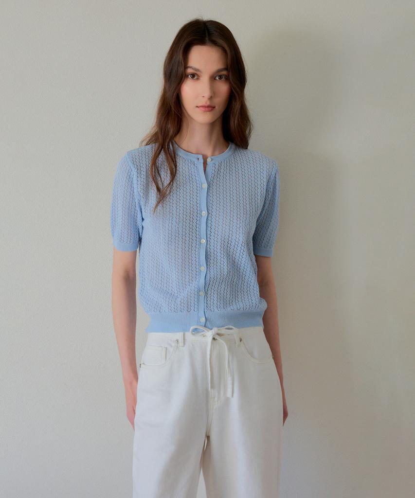 THEELO Diamond Pattern Cardigan (Light Blue)
