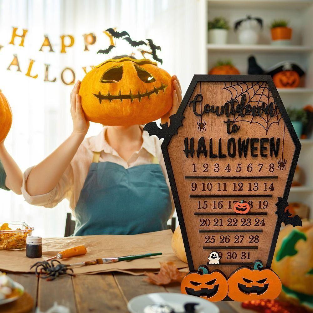 Ornament Desktop Decoration Pumpkin Ghost Holiday Decor Halloween Theme Countdown Calendar Family