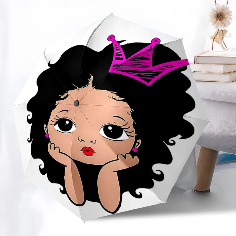 Princess Crown Outdoor Umbrella - Automatic Opening & Closing, Foldable Design, 8-Rib Iron Frame, Perfect for Fans and Travelers, Ideal Gift