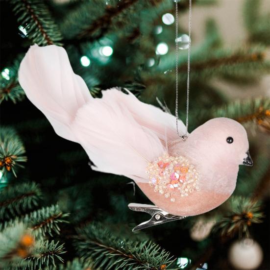 Подвеска с имитацией птицы, рождественская елка, подвесное украшение из пенопласта, перо птицы для праздничного украшения дома