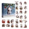 Christmas Advent Calendar Colorful Bells Possum Design 24-Day Countdown Christmas Tree Pendant Festive Ornaments