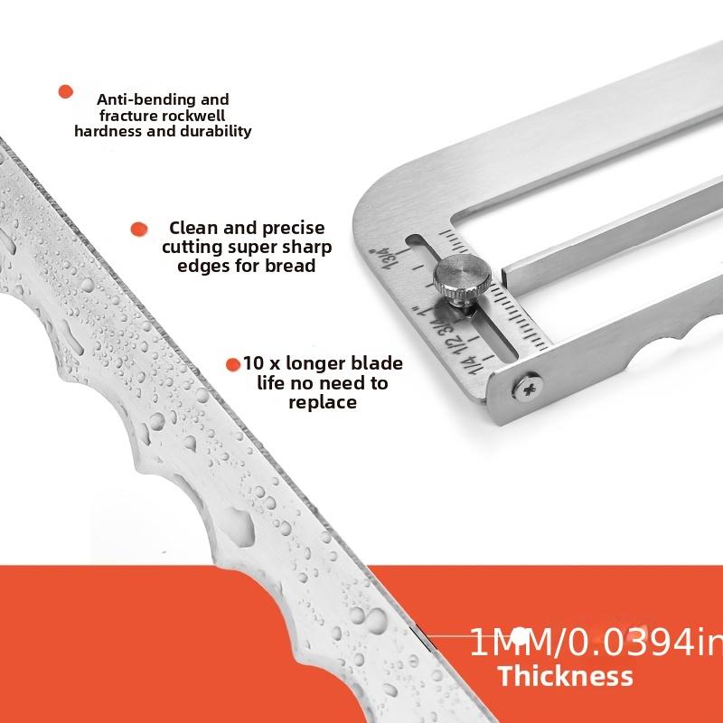 Ergonomic Stainless Steel Bread Slicer Set with Serrated Edge Bread Cutter - 6.54Adjustable thickness with precise scale, suitable for use in