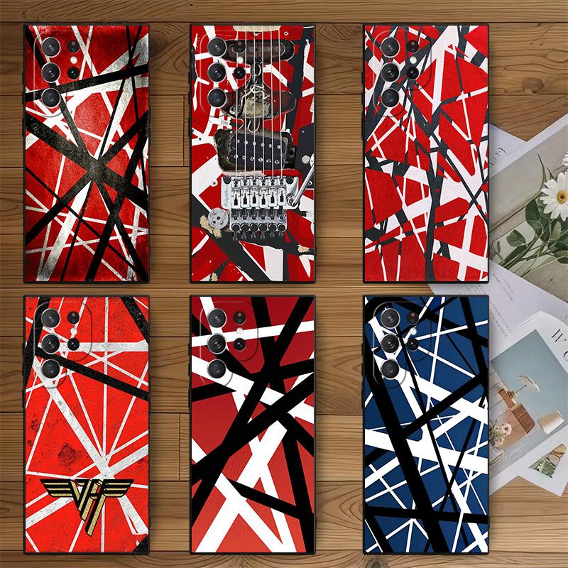 Eddie Van Halen Graphic Guitar Soft Phone Case for Samsung Galaxy S26 S25 Edge S24 Ultra S23 Plus S22 S21 FE S20 Black Cover Bac