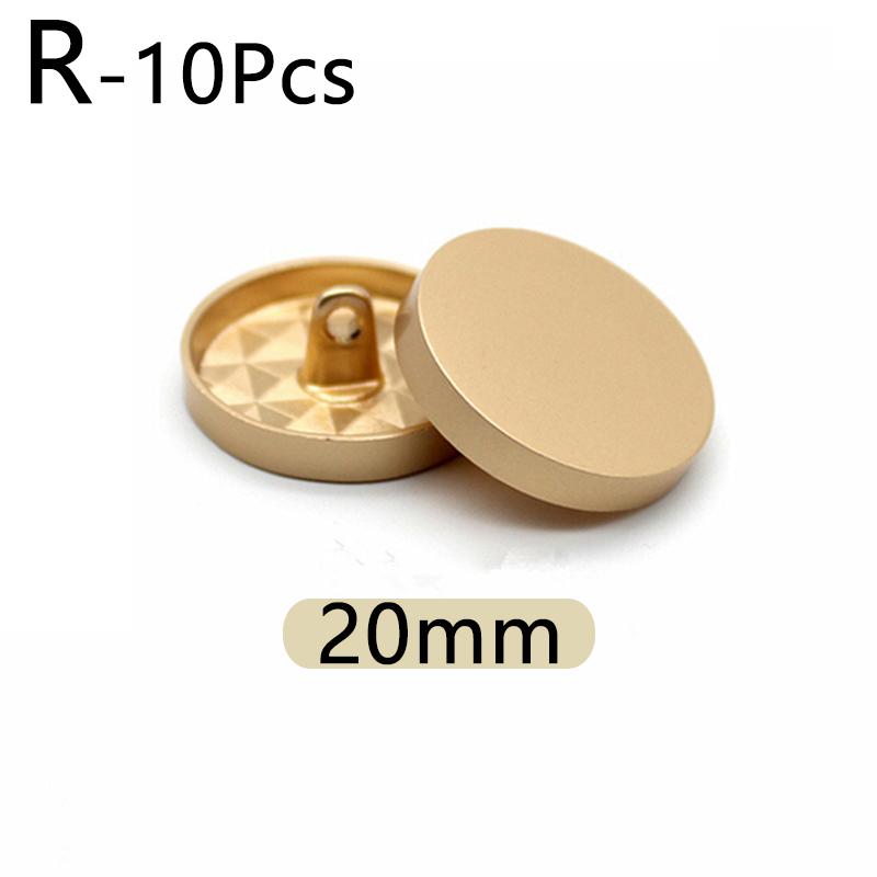 10pcs Shank Sewing Buttons Windbreaker Coat Shirt Button Metal Buttons Round Flat Shape
