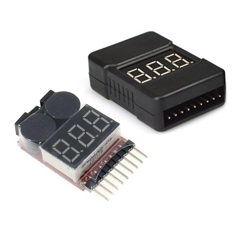 BX100 1S-8S Battery Voltages Meter Tester Liion Battery Monitors Buzzers Alarm for Airplanes Helicopter FPV Racing Drones