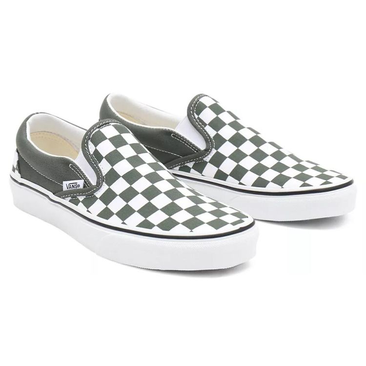 Vans Классические слипоны унисекс в зеленую и белую клетку Thyme VN0A33TB9HO