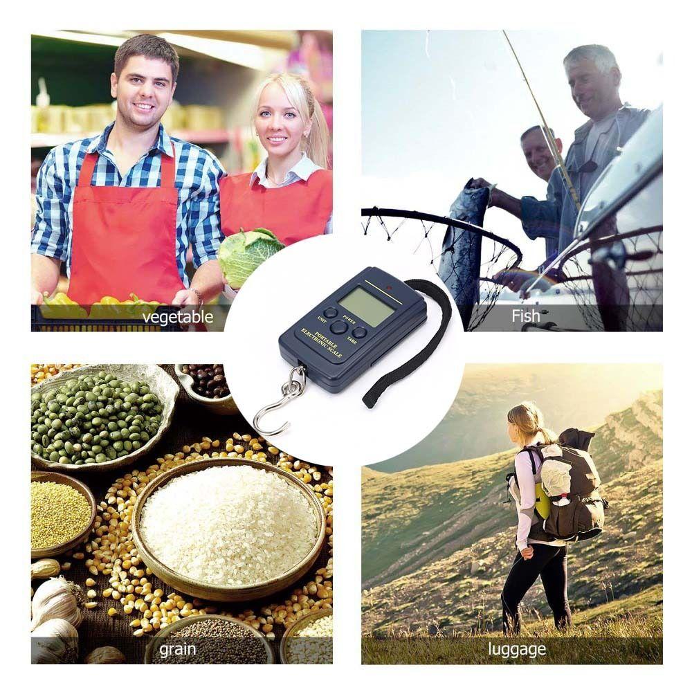 Цифровые электронные весы без подсветки с подвесным крюком, весы для багажа, рыбалка