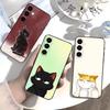 Животное Смешной Кот Милый Чехол Для Телефона Для Samsung Galaxy A73,A21s,A22,A31,A52,A53,A71,A41Мягкий Черный Корпус