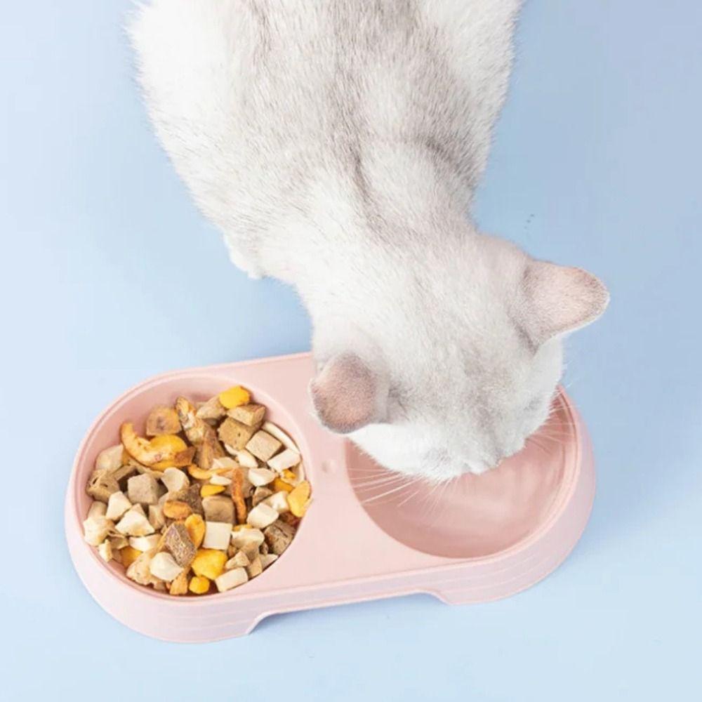 Миски для кошек большой вместимости, двойные, портативная кормушка, миска, прочные товары для питомцев