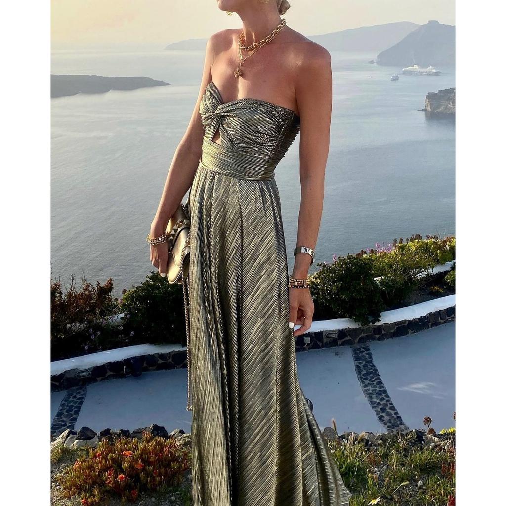 GMXIA Женская мода лето весна однотонный принт без рукавов на одно плечо с высокой талией повседневные платья