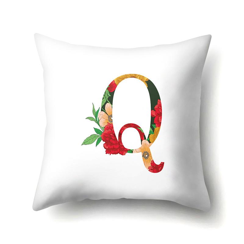 Полиэстеровая наволочка Акварельные цветы Принт для украшения автомобиля 26 английских букв Домашняя наволочка для подушки
