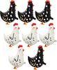 8/16PCS Walking Chicken Balloons 50cm White and Black Aluminum Foil Pet Chicken for Birthday Baby Shower Farm Animal Theme Party