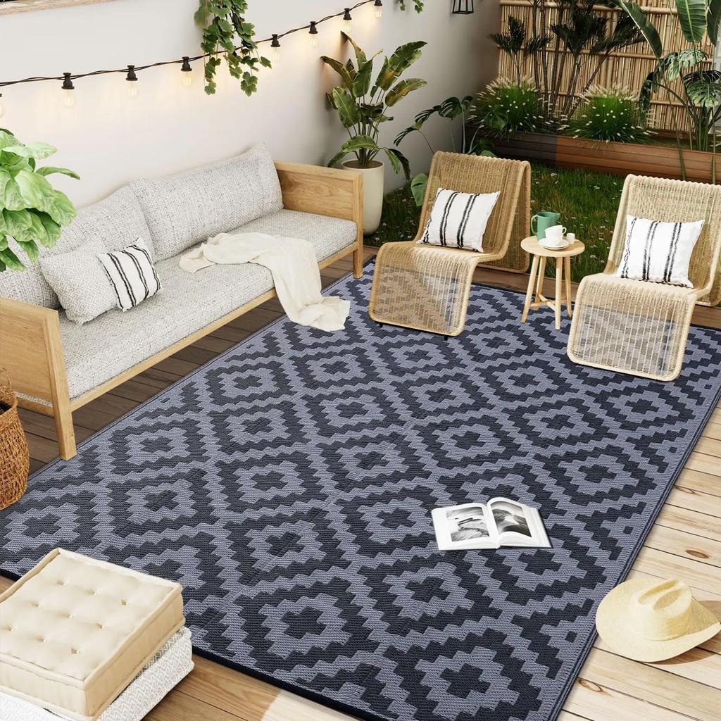 Outdoor Rugs Waterproof Carpets Indoor Outdoor Deck Backyard Family Picnic Balcony Rug Living Room and Kitchen Home Decoration