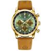 Luxury Mens Watch Fashion Leather Luminous Calendar Business Man Watch Waterproof Chronograph Gold Quartz Watches for Men