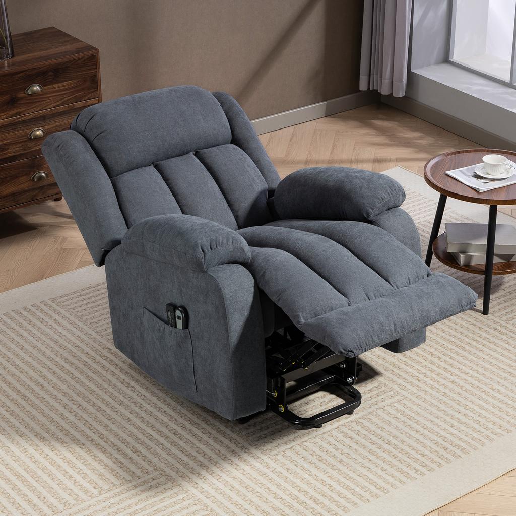 TV Chair with Lift Assist Electric Recliner with Reclining Function, Massage Function, 93x91x103 cm, Dark Gray