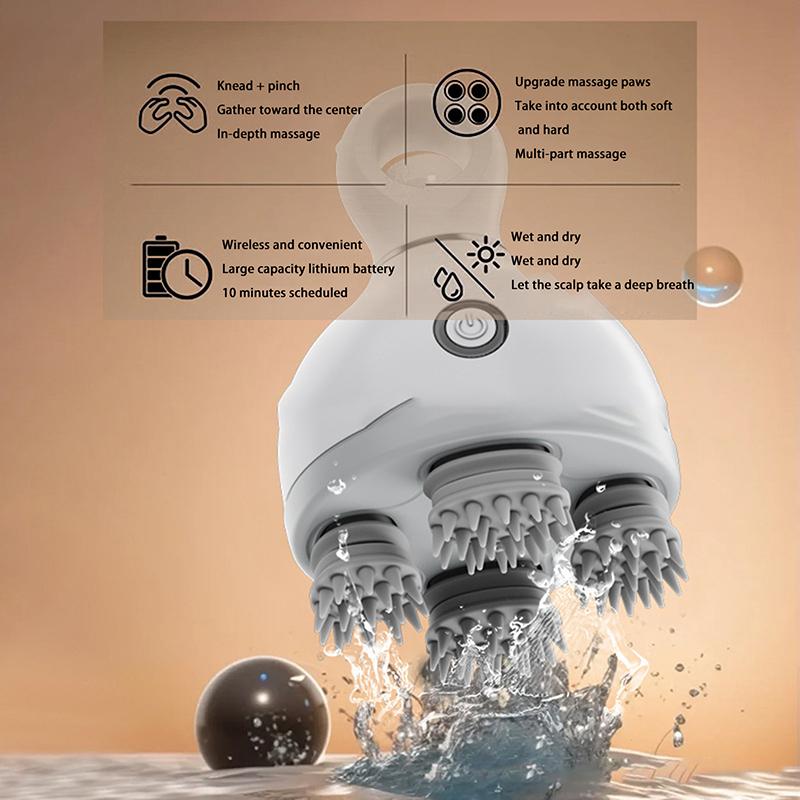 Электрический массажер для головы Многофункциональный массажер для кошек и собак Массажер для кожи головы с аккумулятором Расслабляющий массажер для тела домашних животных