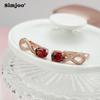 SIMJOO 585 розовое золото цвет циркона серьги женские модные красные серьги циркон