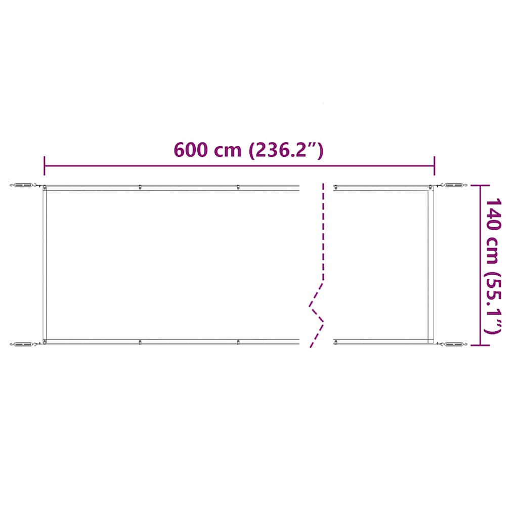 Vertical Awning White 140 x 600 cm Oxford Fabric