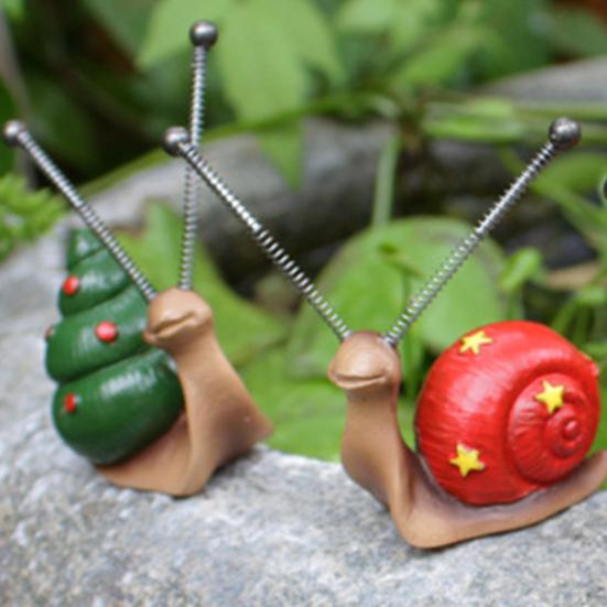 4 шт. Красочная фигурка улитки Весенние щупальца Статуя улитки Смола Скульптура животного Украшение для наружного сада Газон Двор Цветочный горшок