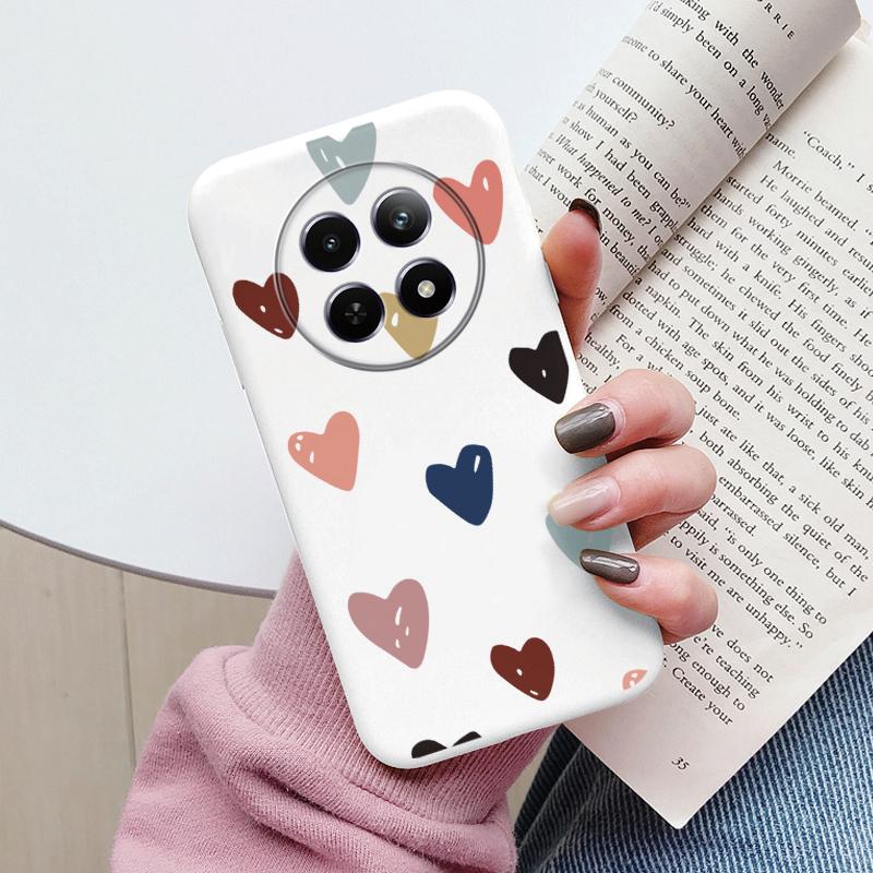 Case For Redmi 14C 4G 14R 5G A4 Note 14 Pro Poco C67 Cute Heart Flower Back Cover Soft Silicone Matte Protective Fundas Cartoon