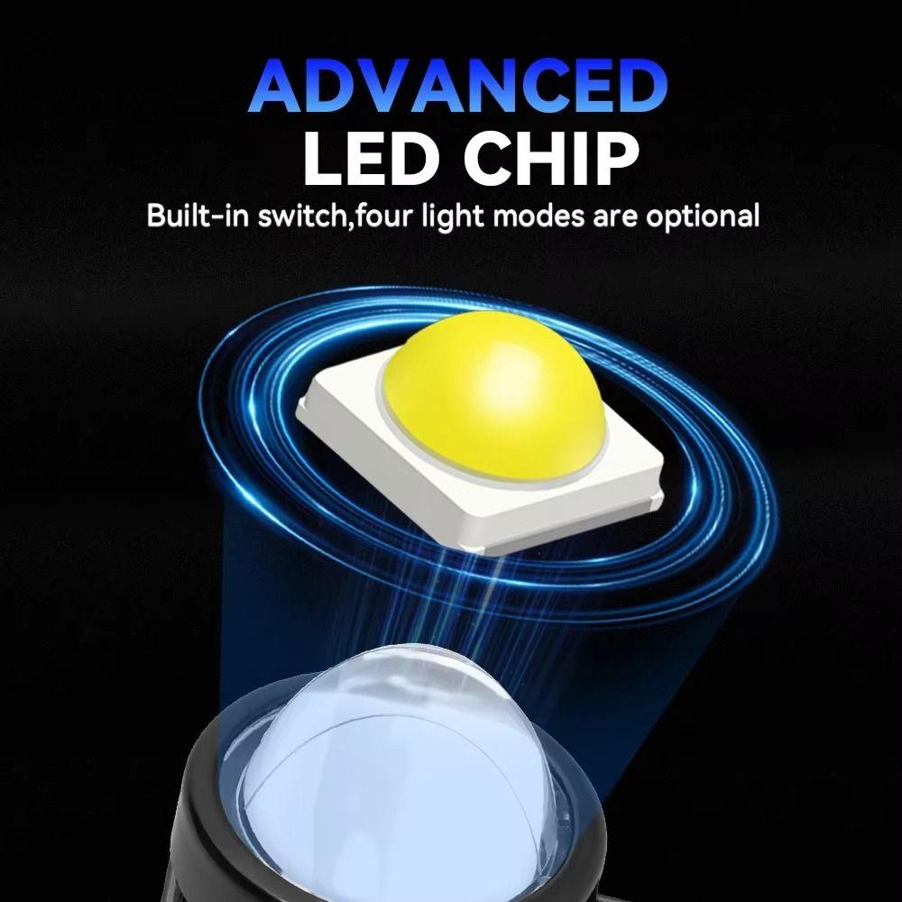 2Pcs Dual Color Light Auxiliary Spotlight Lamp LED Headlight Projector Motorcycle Lighting