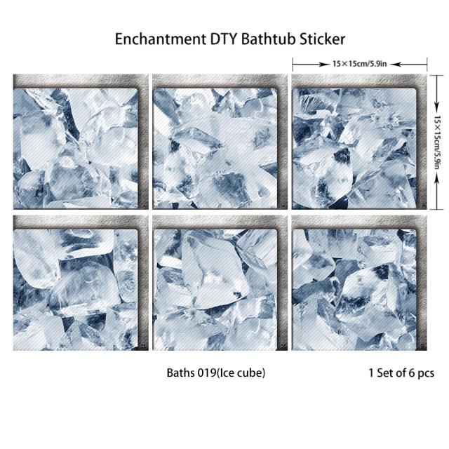 6 шт. наклейка на ванну Нескользящая водонепроницаемая самоклеящаяся наклейка с 3D эффектом для ванной комнаты ПВХ съемная декоративная фреска 15x15 см